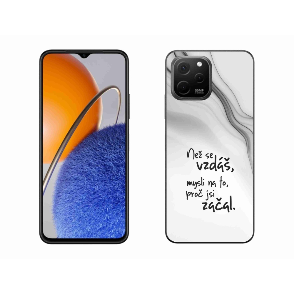Gélový kryt mmCase na Huawei Nova Y61 - citát 2 biele pozadie
