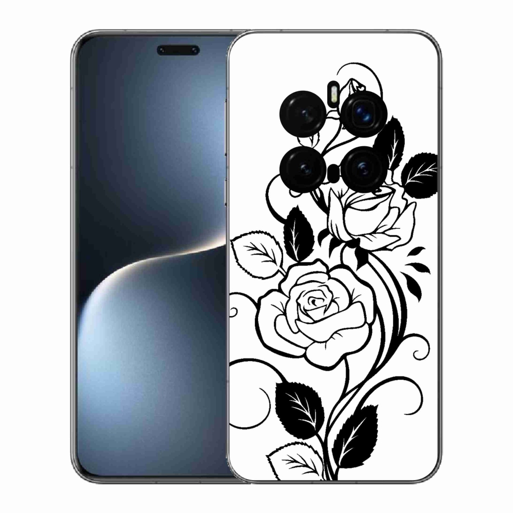 Gélový kryt mmCase na Honor Magic 7 Pro 5G - čiernobiela ruža