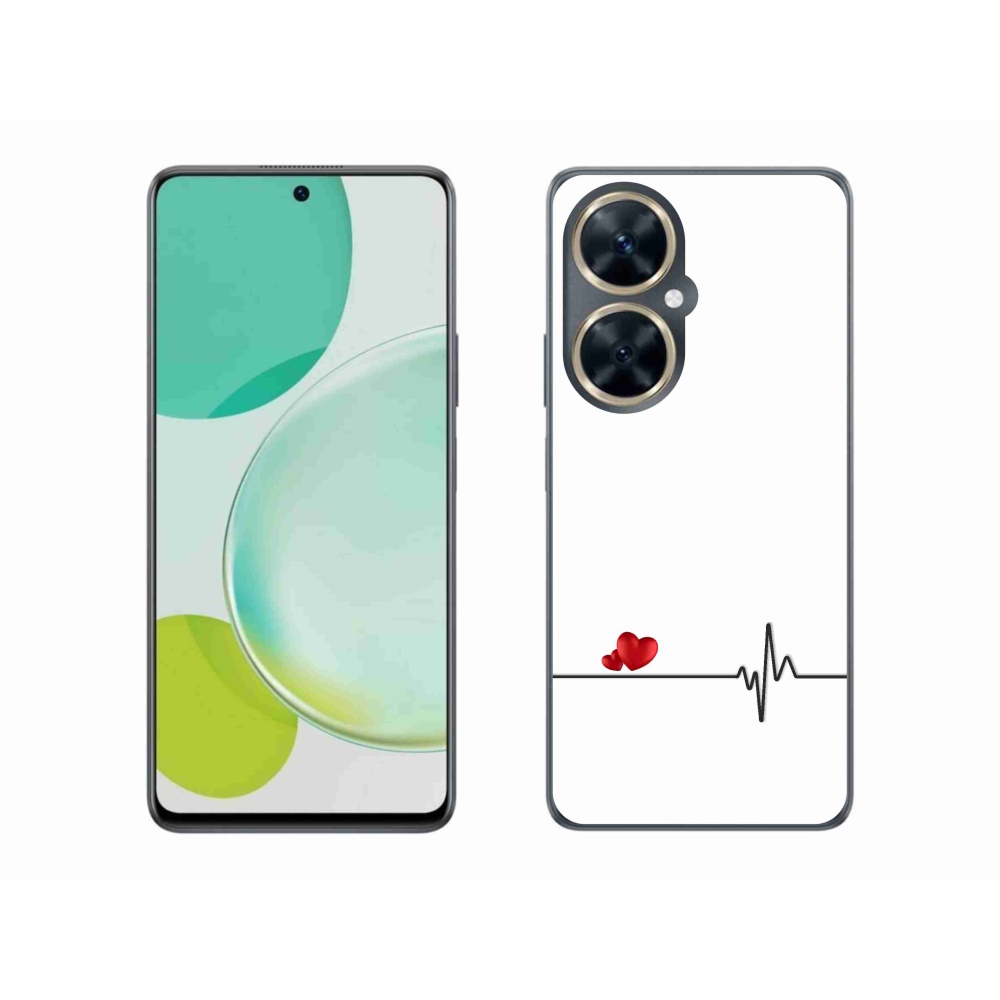 Gélový kryt mmCase na Huawei Nova 11i - srdce a tep biele pozadie