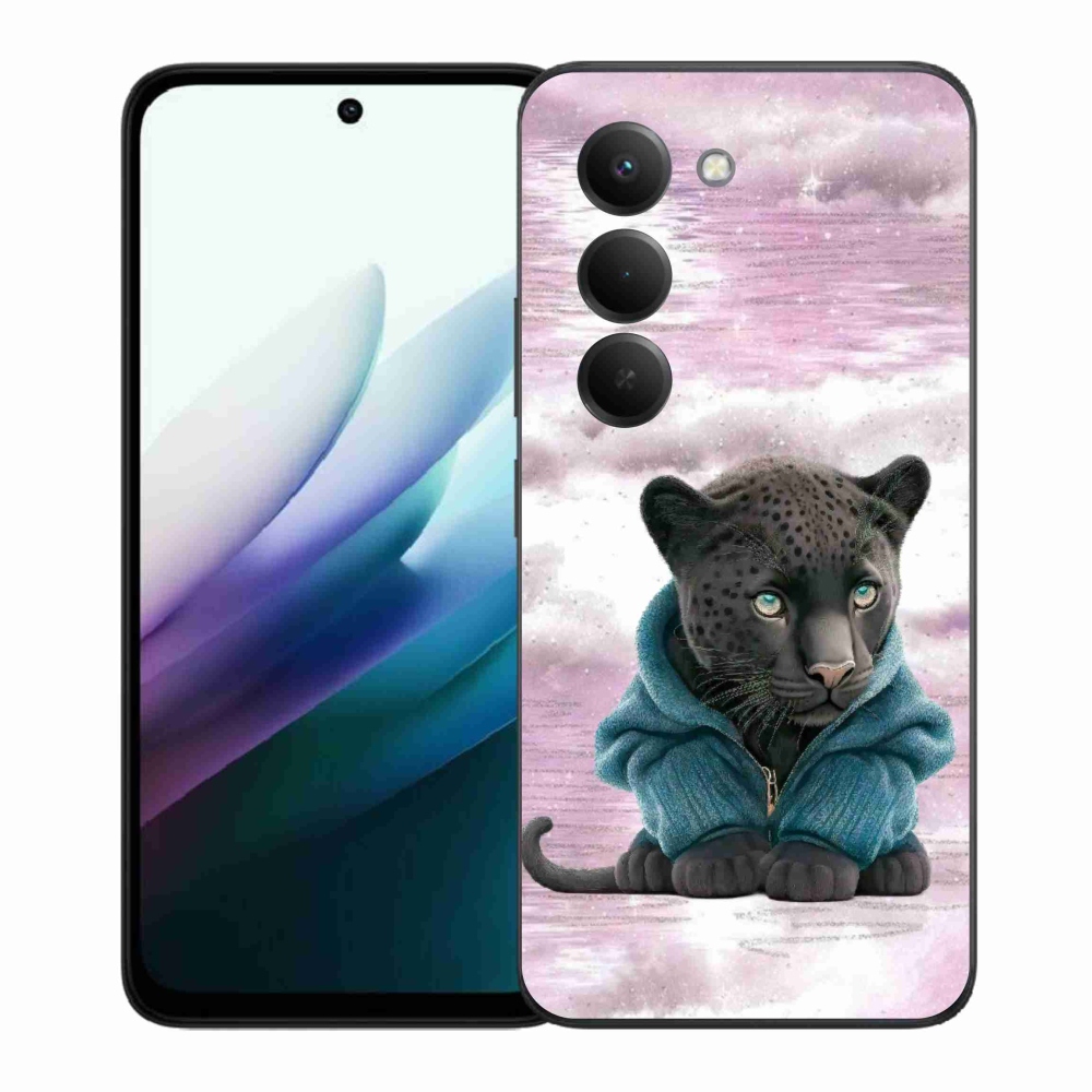 Gélový kryt mmCase na Xiaomi Redmi 15 4G/5G (171mm) - čierny panter vo svetri