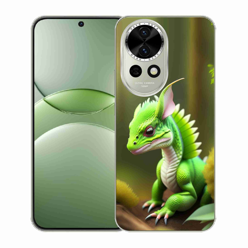 Gélový kryt mmCase na Huawei Nova 13 5G - zelený dráčik