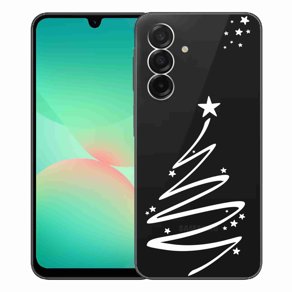 Gélový kryt mmCase na Samsung Galaxy A26 5G - biely stromček na priehľadnom pozadí