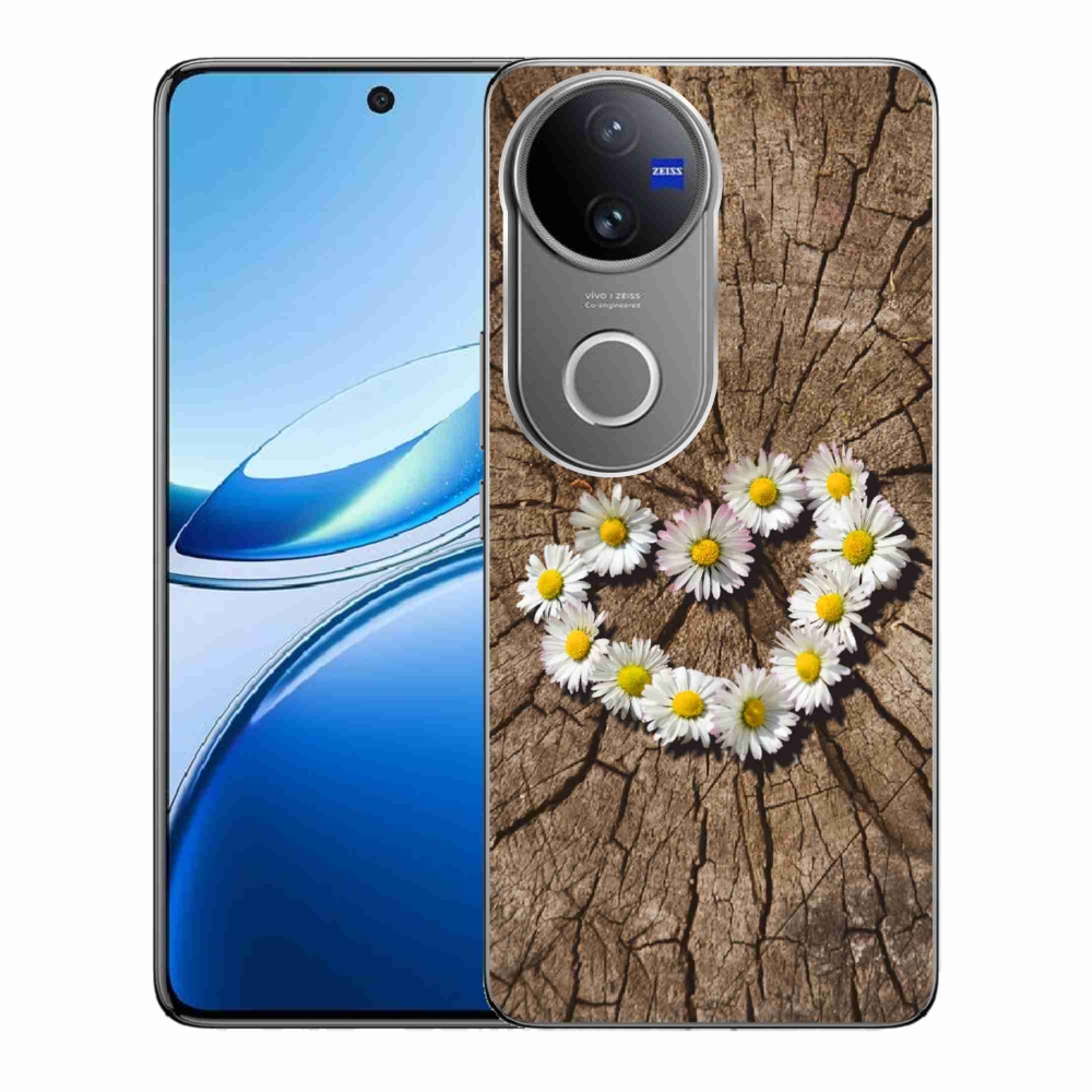 Gélový kryt mmCase na Vivo V50 5G - srdce z margaréty