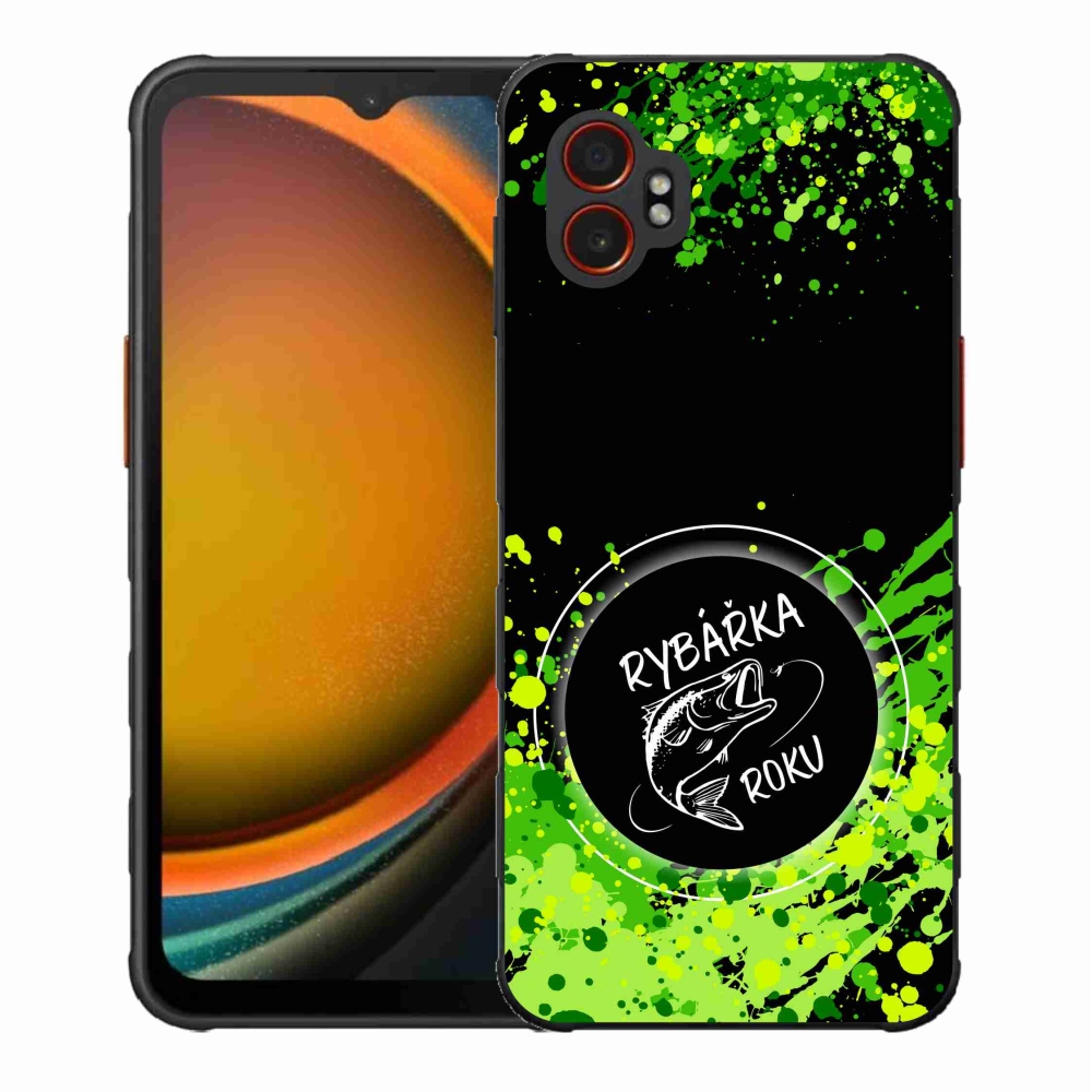 Gélový kryt mmCase na Samsung Galaxy Xcover 7 Pro - rybárka roku čierne pozadie