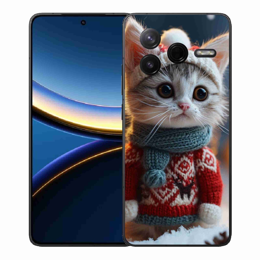 Gélový kryt mmCase na Xiaomi Poco F7 Pro - mačiatko vo svetri