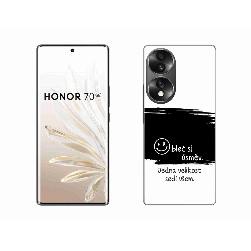 Gélový kryt mmCase na Honor 70 - vtipný text 8 čiernobiele pozadie
