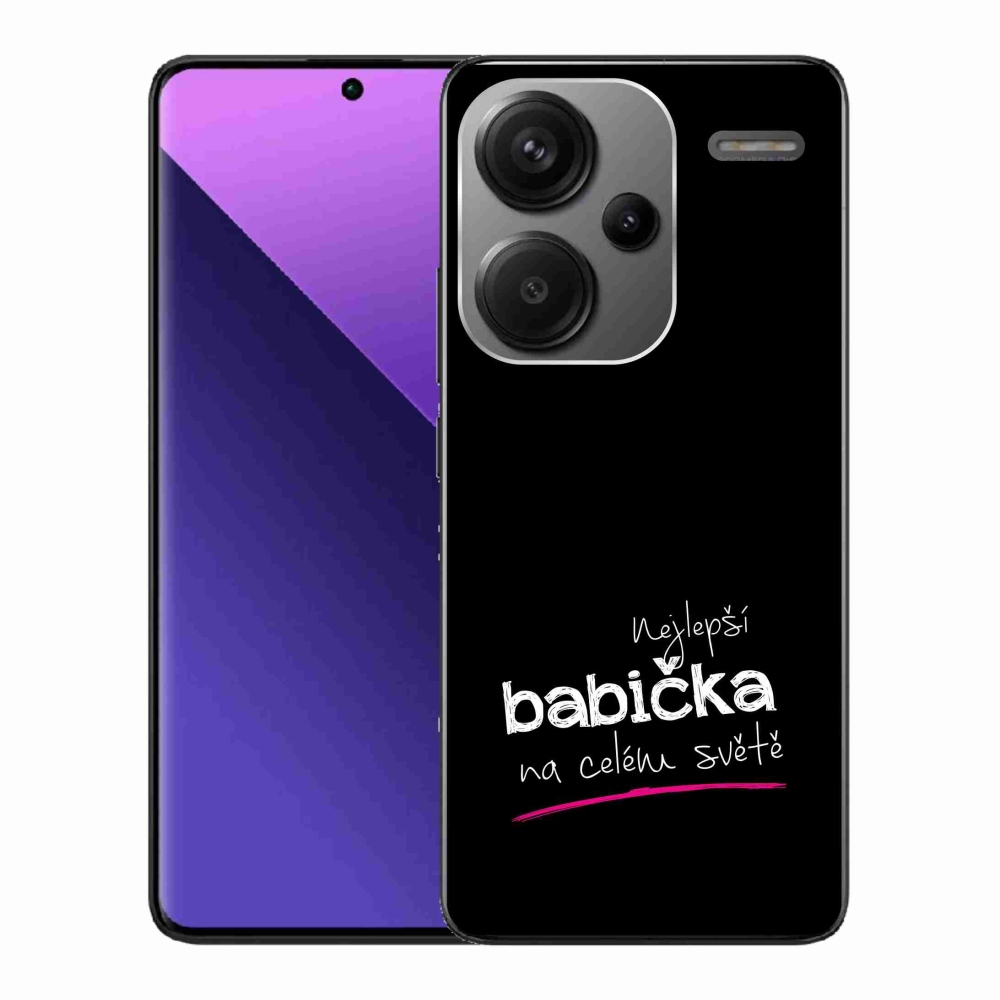 Gélový kryt mmCase na Xiaomi Redmi Note 13 Pro+ 5G - najlepšia babička 4 čierne pozadie