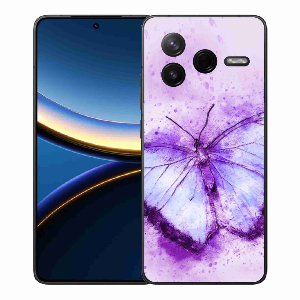 Gélový kryt mmCase na Xiaomi Poco F7 Pro - fialový motýľ