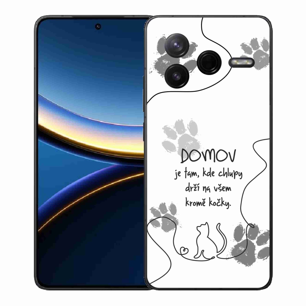 Gélový kryt mmCase na Xiaomi Poco F7 Pro - mačacie motív biele pozadie