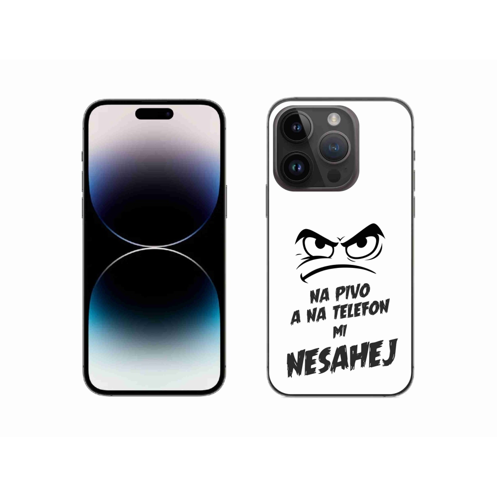 Gélový kryt mmCase na iPhone 14 Pro 6.1 - pivný motív 2 biele pozadie