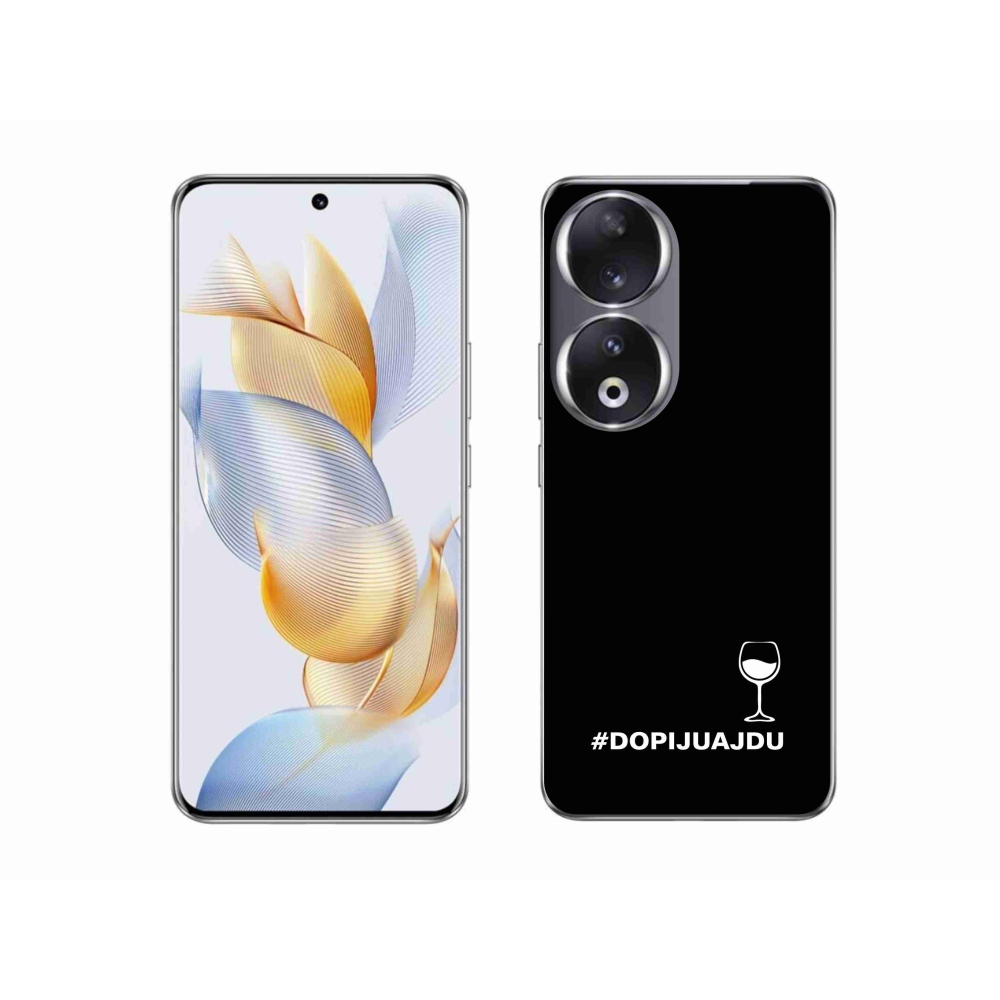 Gélový kryt mmCase na Honor 90 - vínny motív čierne pozadie