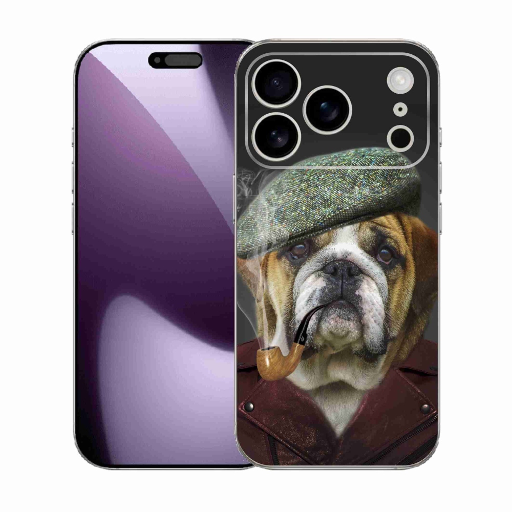 Gélový kryt mmCase na iPhone 17 Pro - pes s fajkou