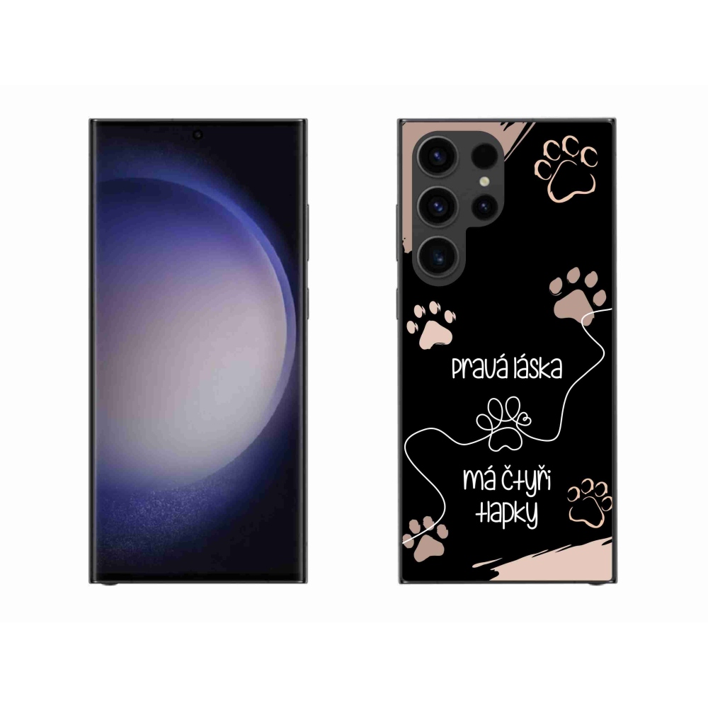 Gélový kryt mmCase na Samsung Galaxy S23 Ultra 5G - psí motív 1 čierne pozadie