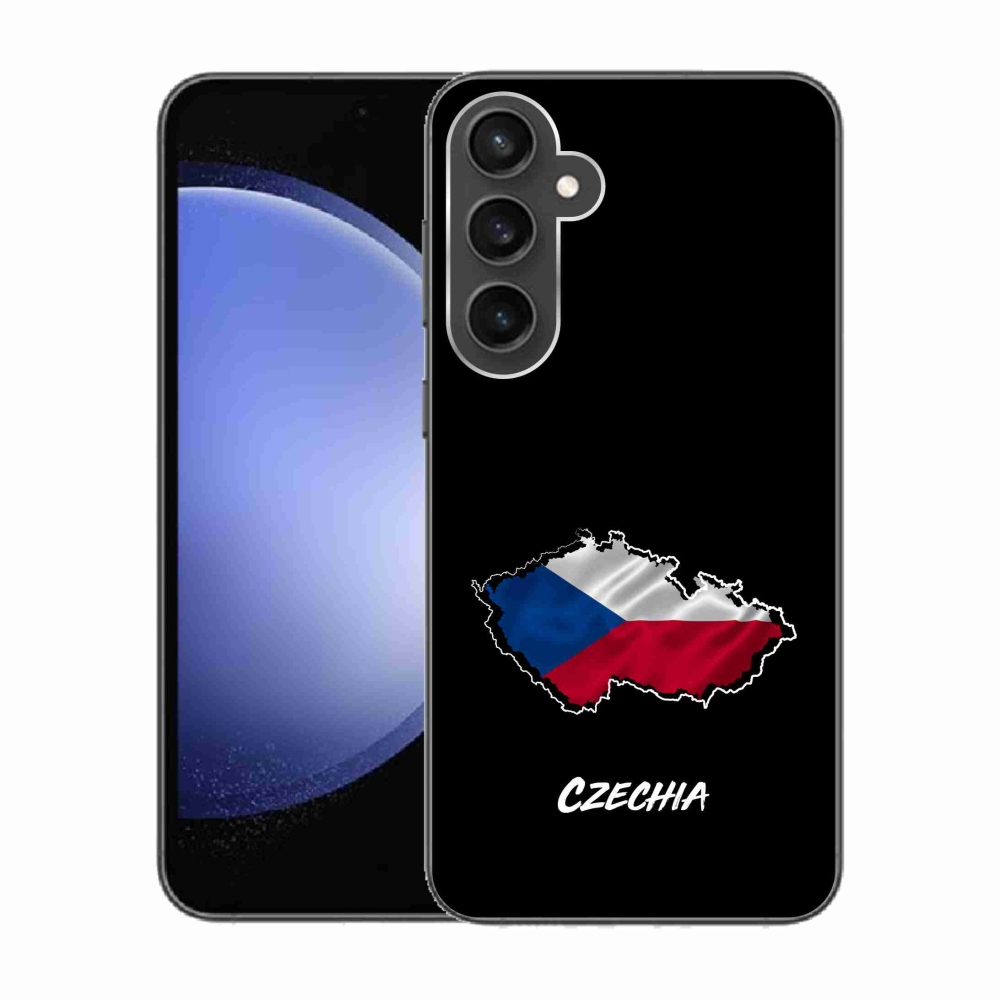 Gélový kryt mmCase na Samsung Galaxy S23 FE - Czechia čierne pozadie