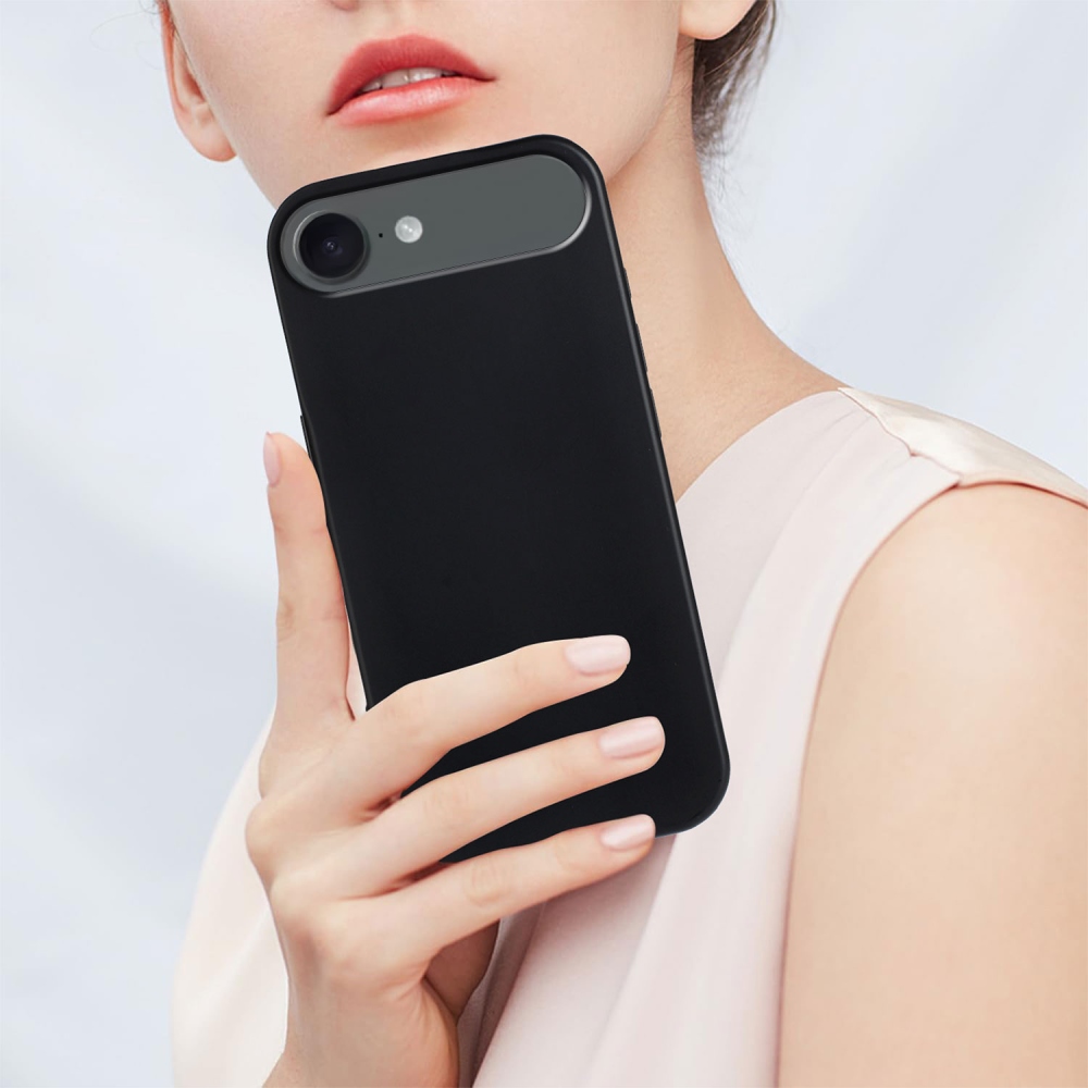 Matný gélový obal na mobil iPhone 17 Air - čierny