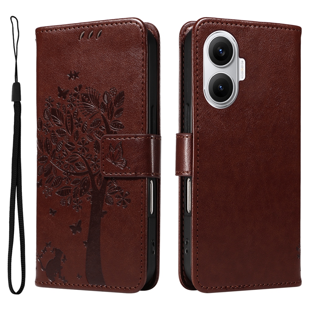 Trees knižkové púzdro na Xiaomi Poco F7 5G - hnedé
