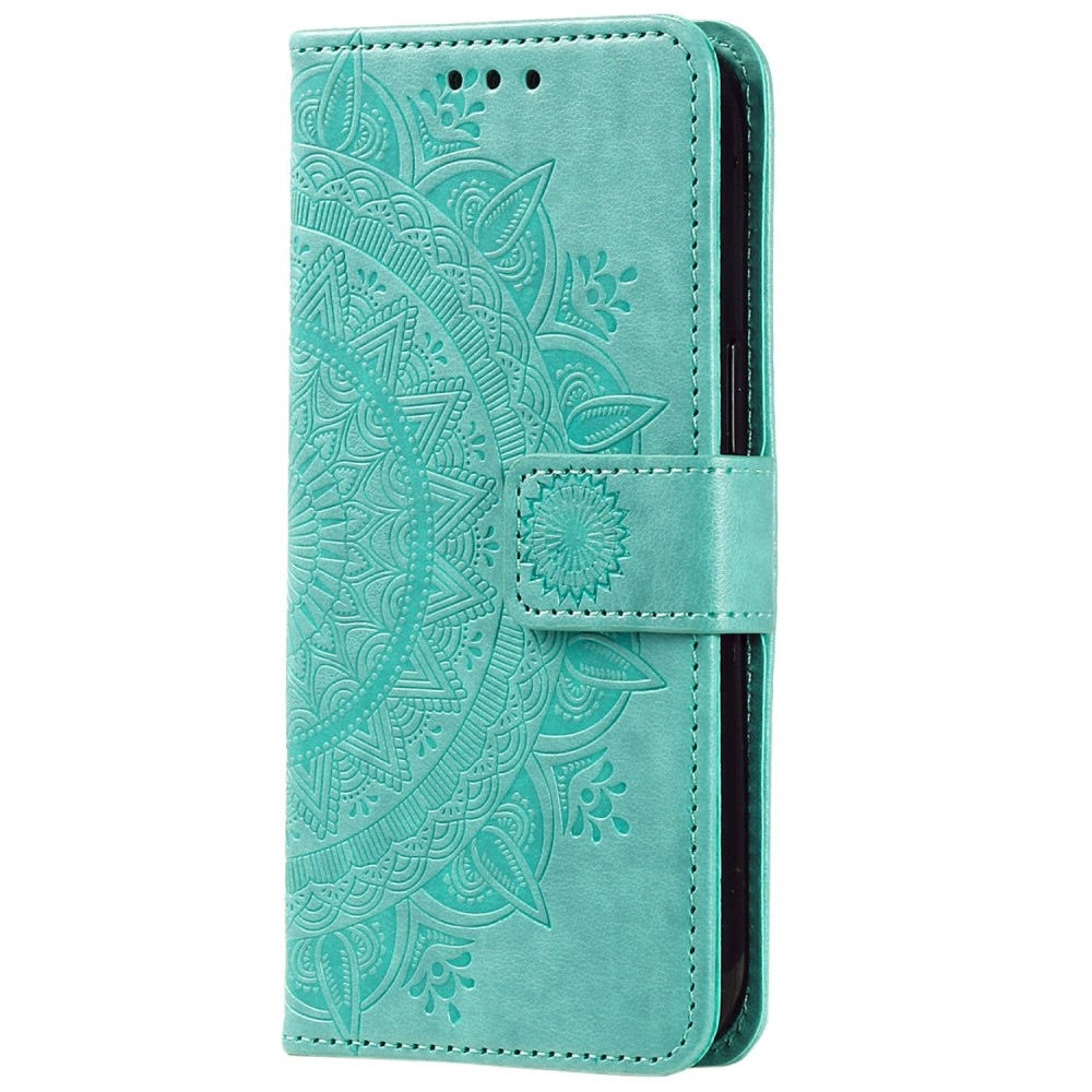 Mandala knižkové púzdro na Xiaomi Redmi Note 14 5G - modrozelené