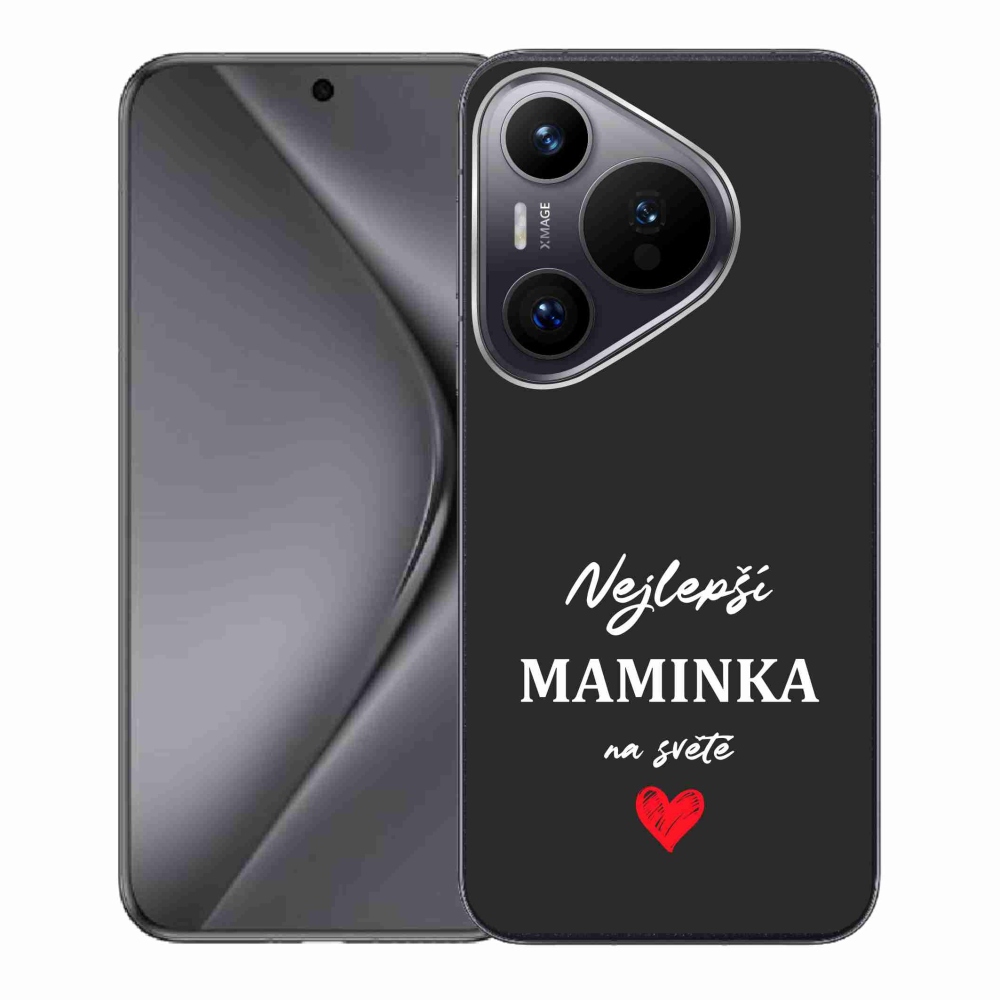Gélový kryt mmCase na Huawei Pura 70 - najlepšia mamička 1 čierne pozadie