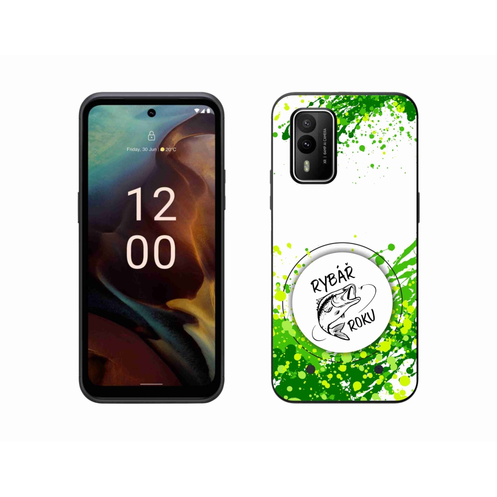 Gélový kryt mmCase na Nokia XR21 - rybár roka biele pozadie