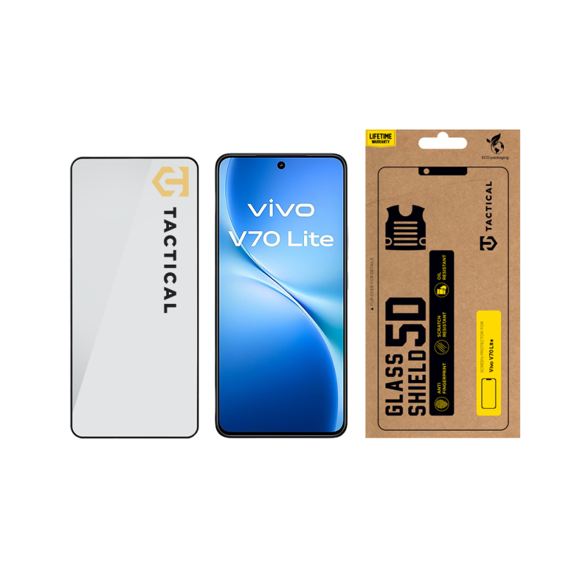 Taktické sklo Tactical Glass Shield 5D pre Vivo V70 Lite – čierne
