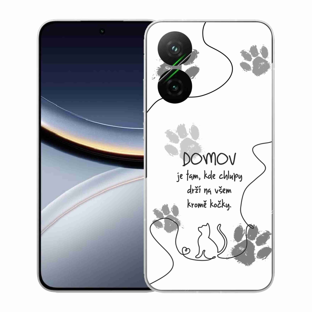 Gélový kryt mmCase na Xiaomi Poco F7 5G - mačacie motív biele pozadie
