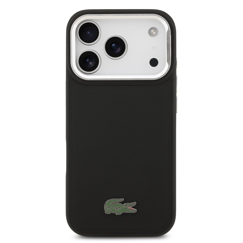 Lacoste Iconic Petit Pique Camera Stand MagSafe zadný kryt pre iPhone 17 Pro Black