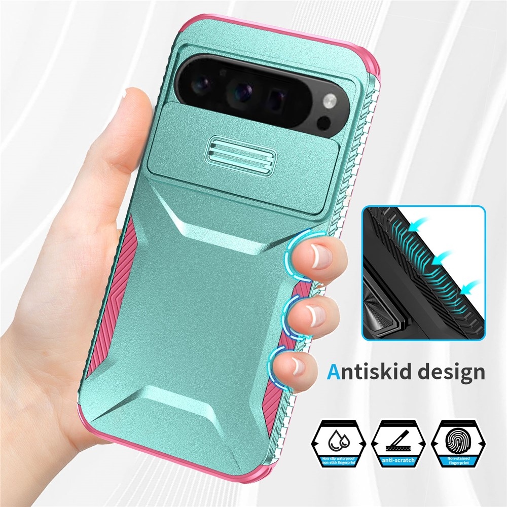 Lid odolný kryt na Google Pixel 10 Pro XL - modrozelený/ružový