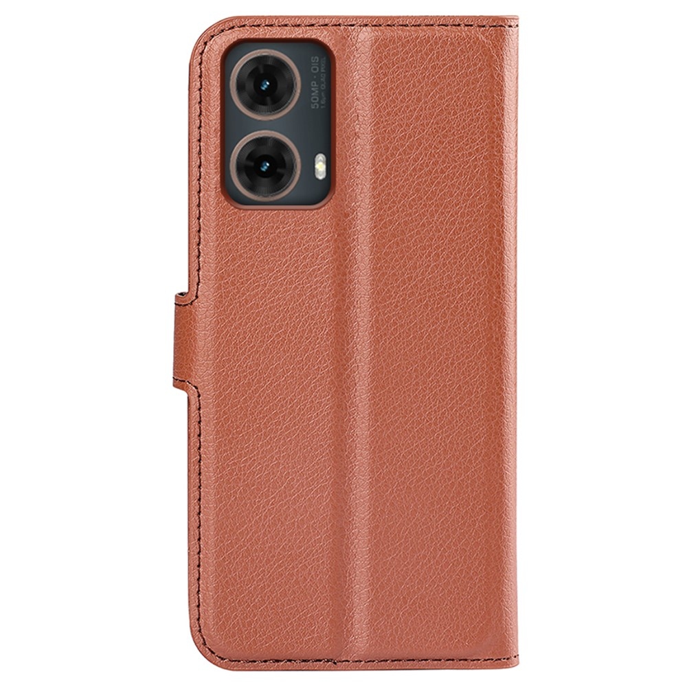 Litchi knižkové púzdro na Motorola Moto G85 5G - hnedé