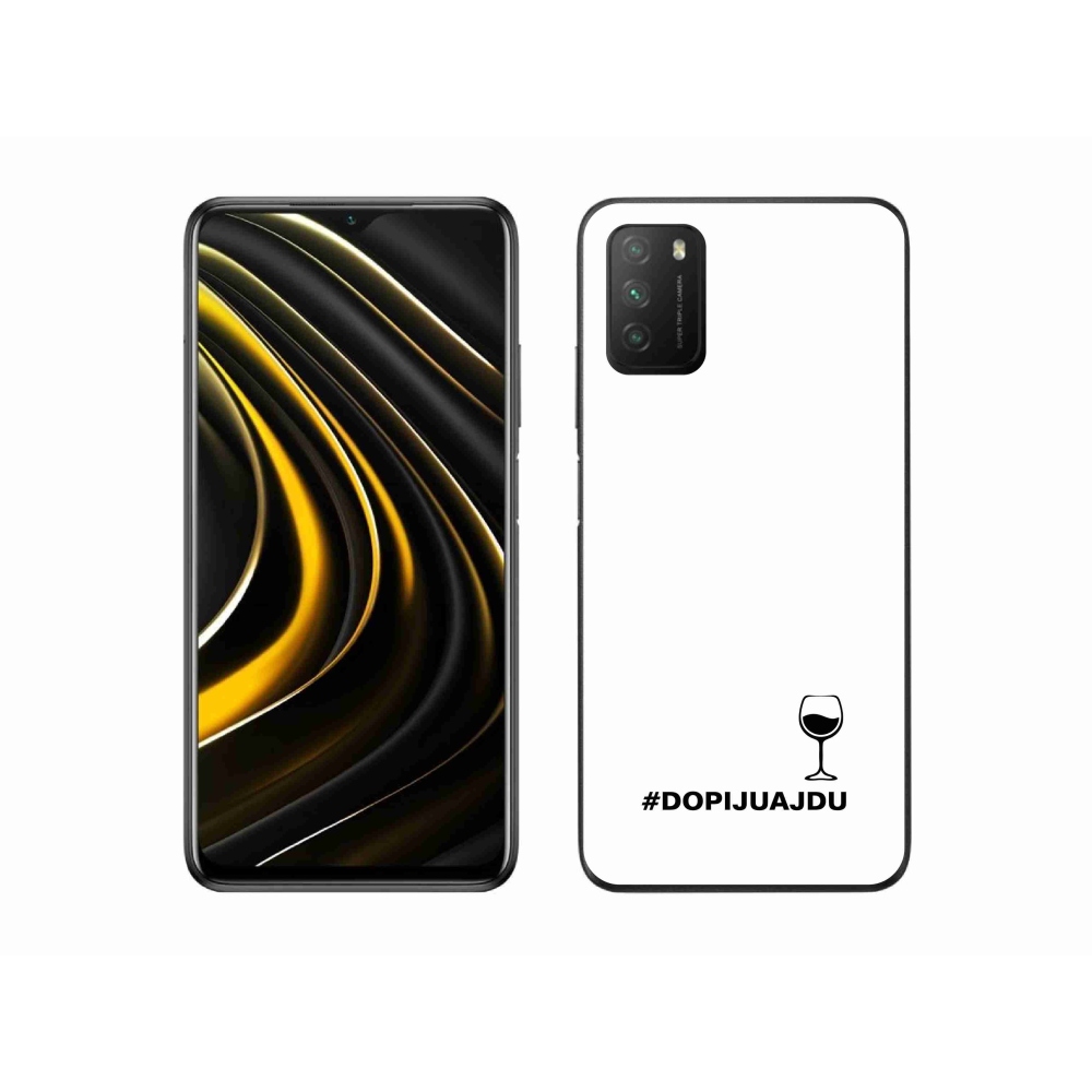 Gélový kryt mmCase na Xiaomi Poco M3 - vínny motív biele pozadie