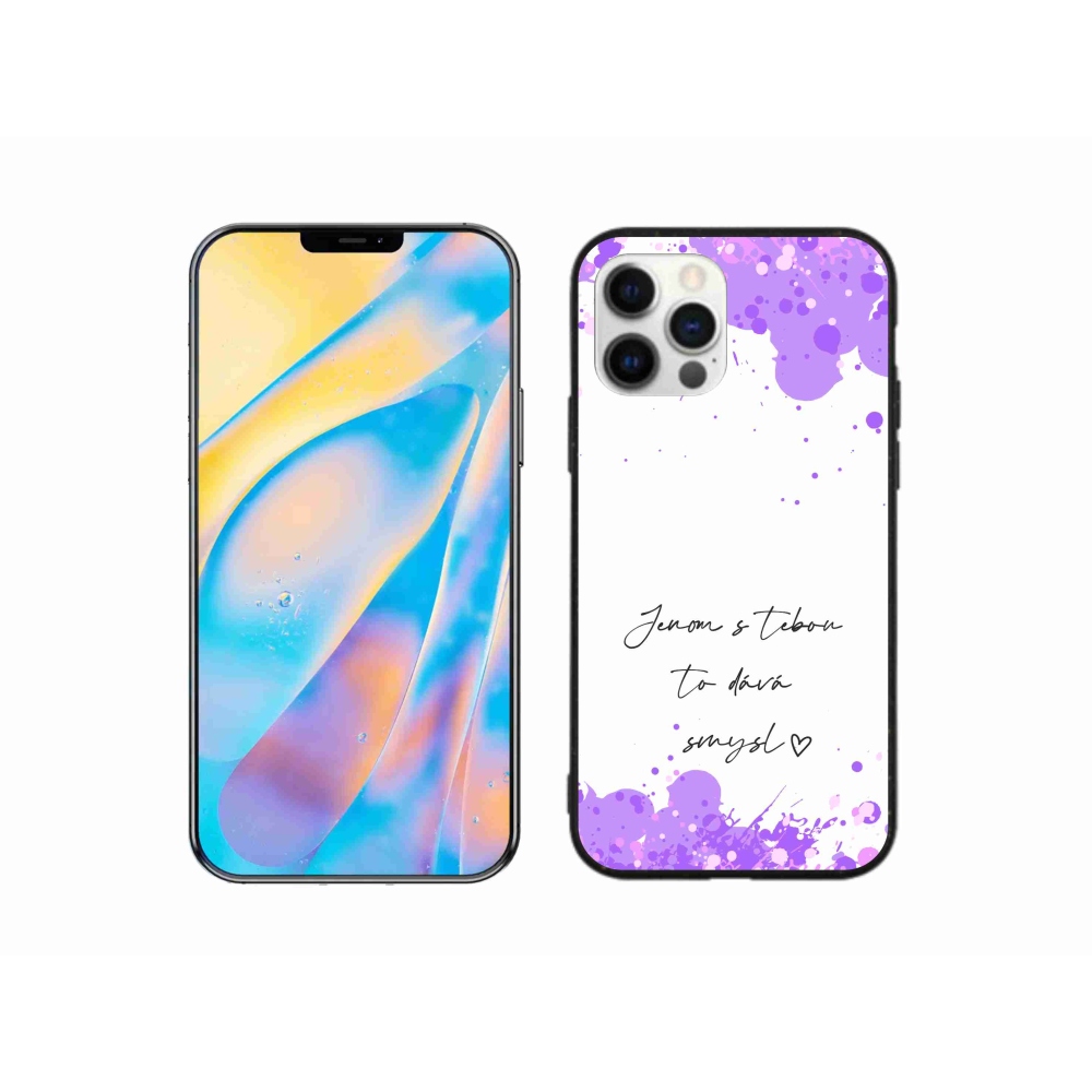 Gélový kryt mmCase na iPhone 12 Pro - zamilovaný text biele pozadie