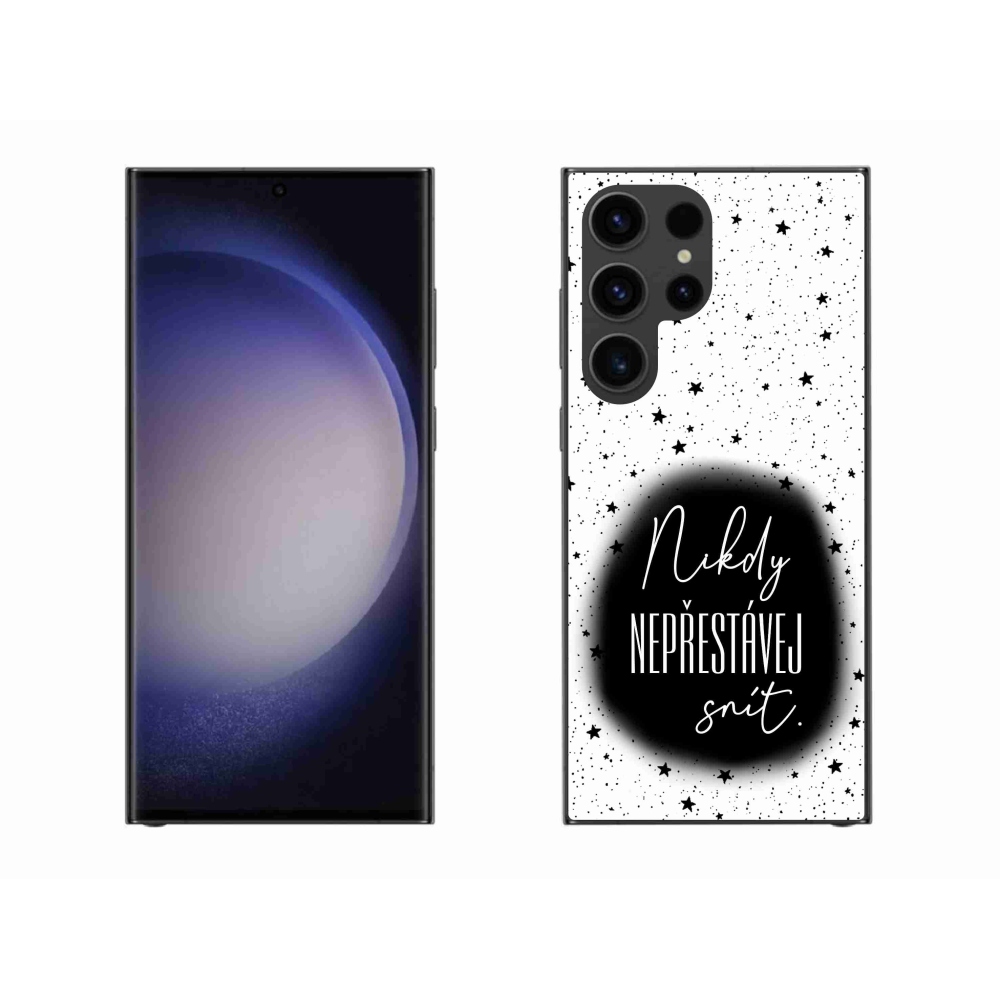 Gélový kryt mmCase na Samsung Galaxy S23 Ultra 5G - citát 1 čiernobiele pozadie