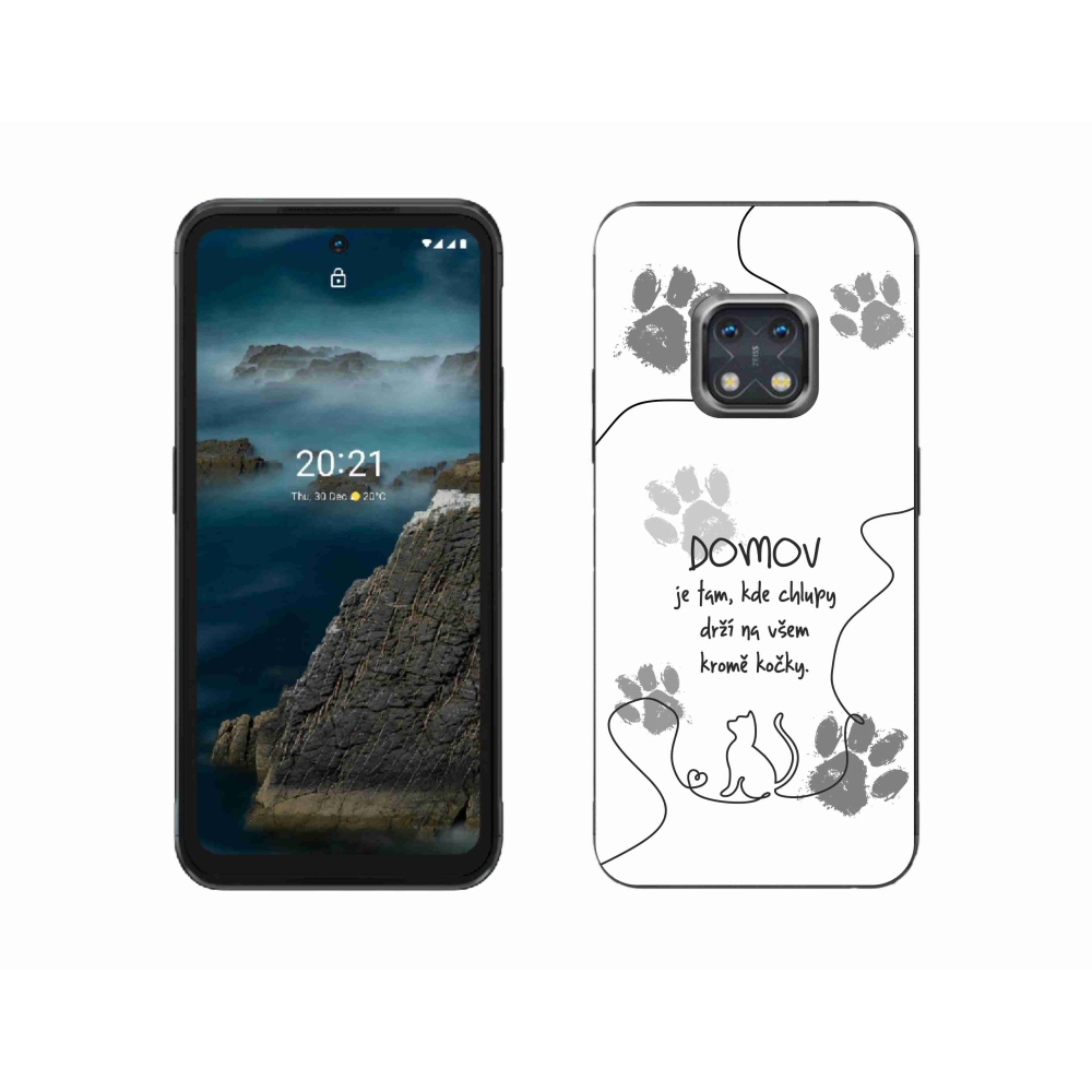 Gélový kryt mmCase na Nokia XR20 - mačacie motív biele pozadie