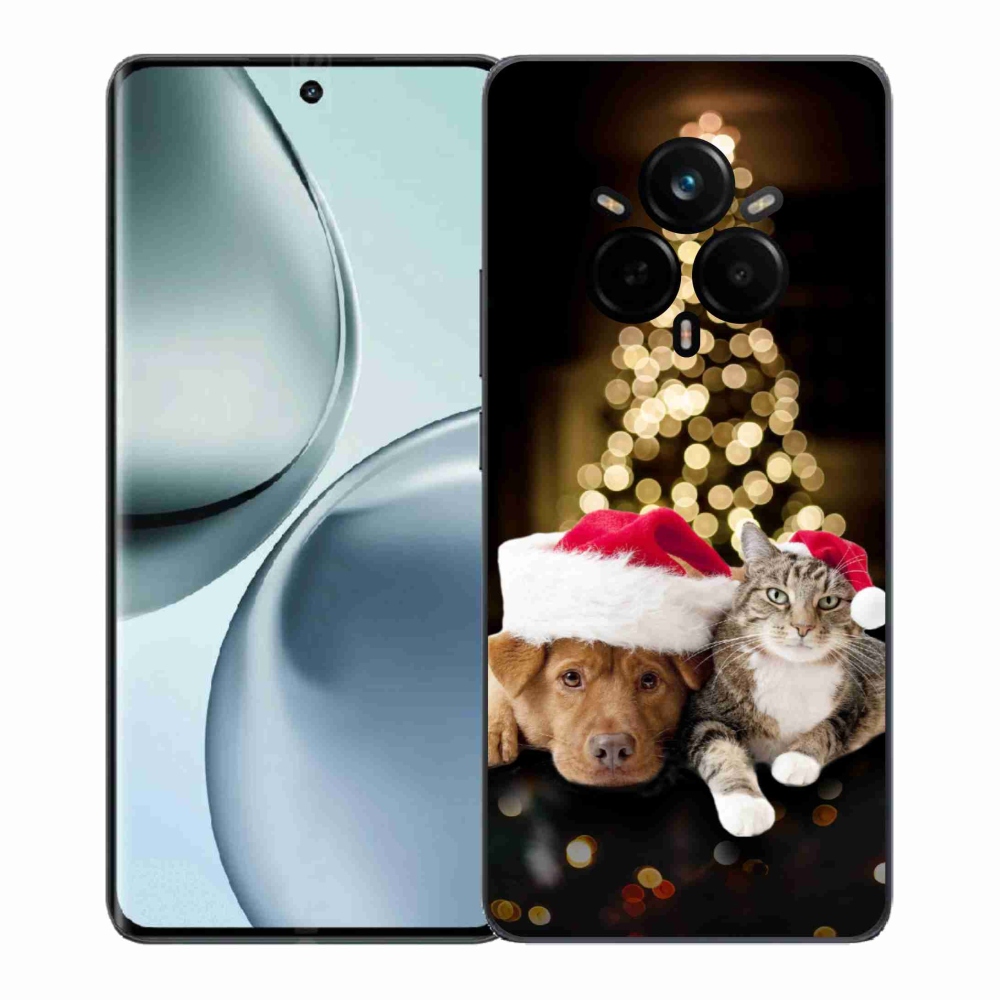 Gélový kryt mmCase na Realme 14 Pro+ 5G - vianočný pes a mačka