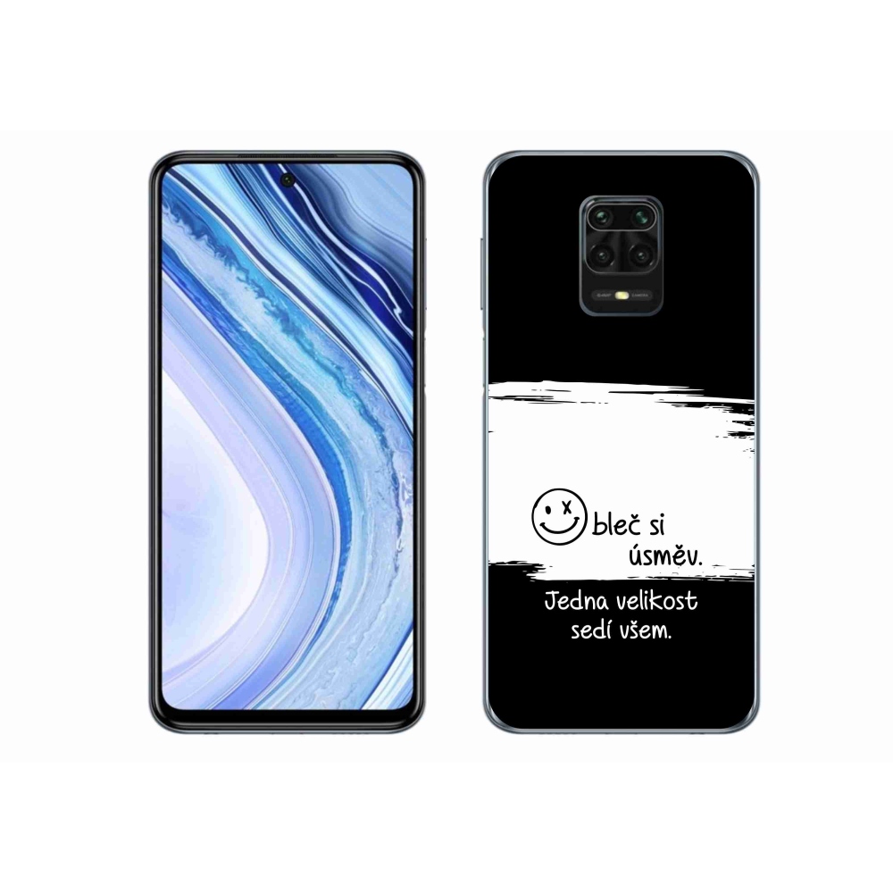 Gélový kryt mmCase na Xiaomi Redmi Note 9 Pro - vtipný text 8 bieločierne pozadie