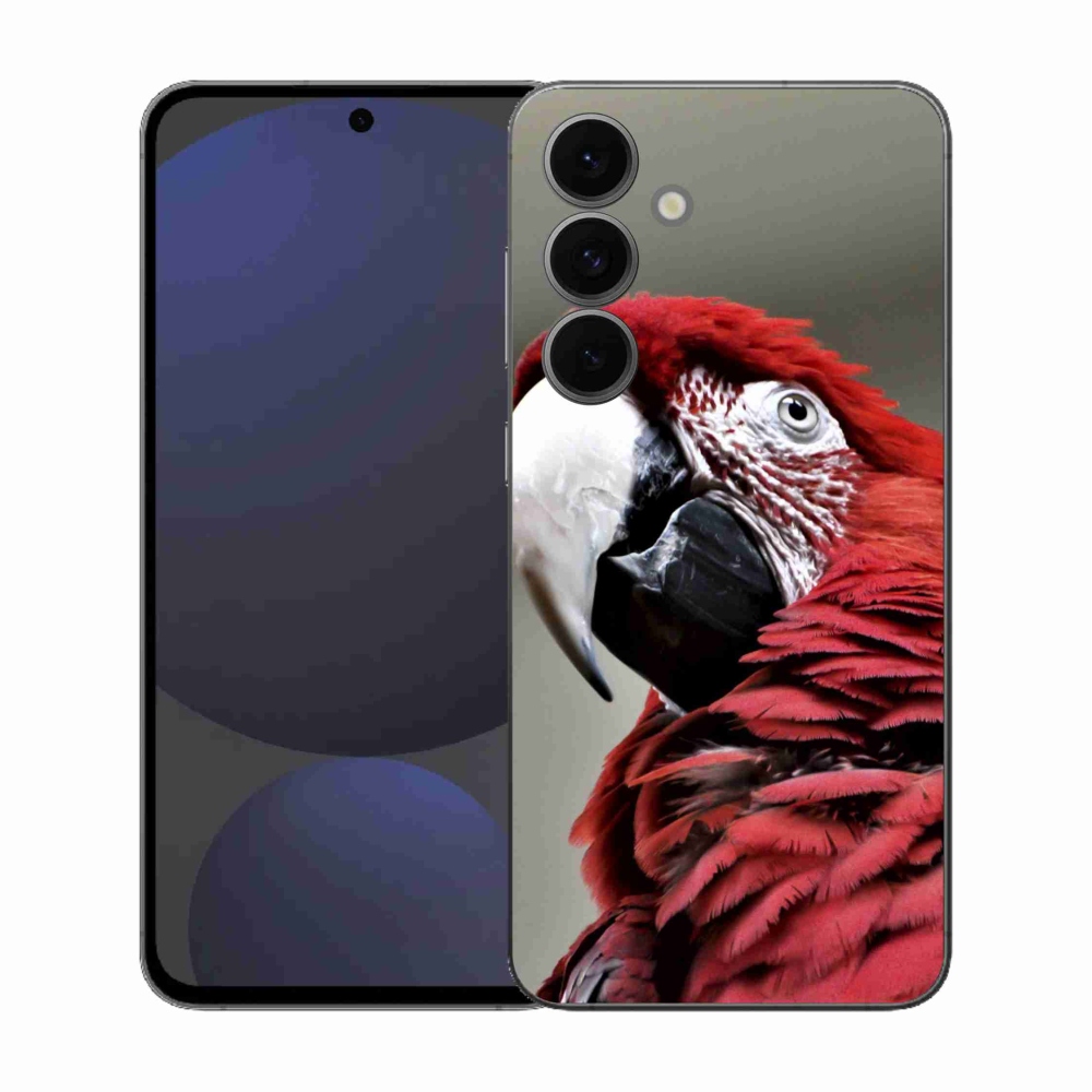 Gélový kryt mmCase na Samsung Galaxy S25 FE - papagáj ara červený
