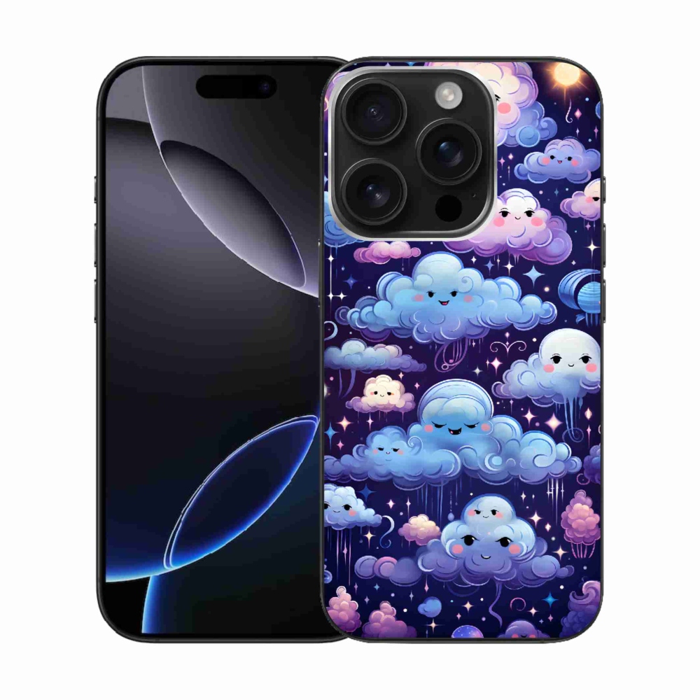 Gélový kryt mmCase na iPhone 16 Pro - mráčiky