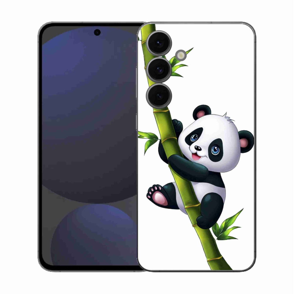 Gélový kryt mmCase na Samsung Galaxy S25 FE - panda na bambuse