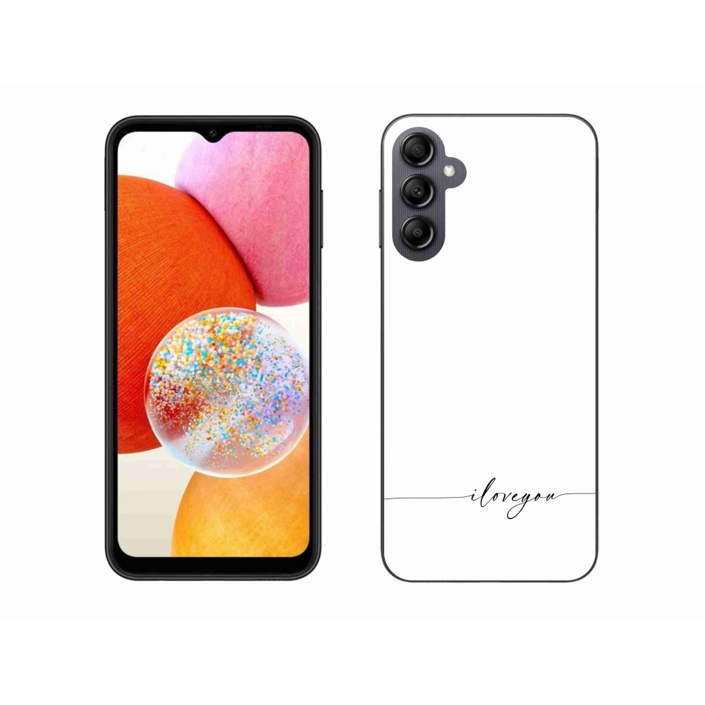 Gélový kryt mmCase na Samsung Galaxy A14 4G/5G - I love you biele pozadie