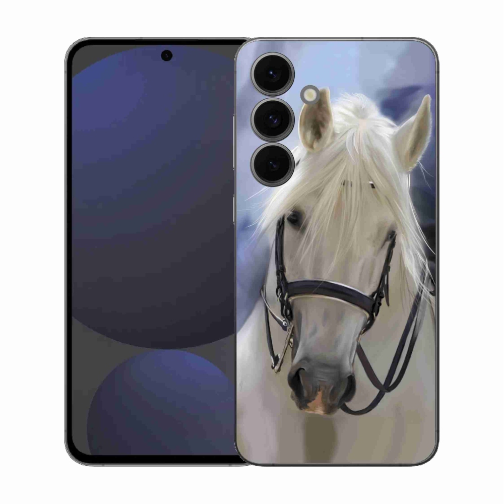 Gélový kryt mmCase na Samsung Galaxy S25 FE - biely kôň