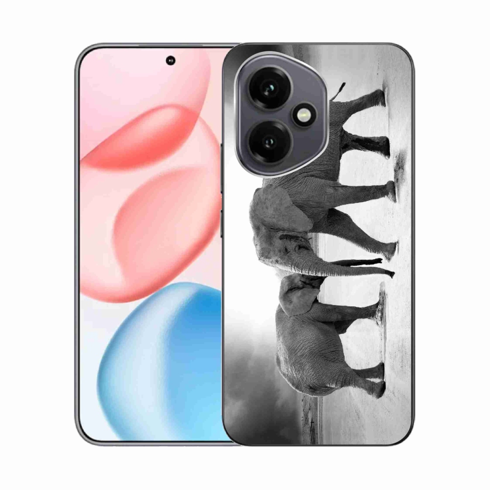 Gélový kryt mmCase na Honor 400 - čiernobieli slony
