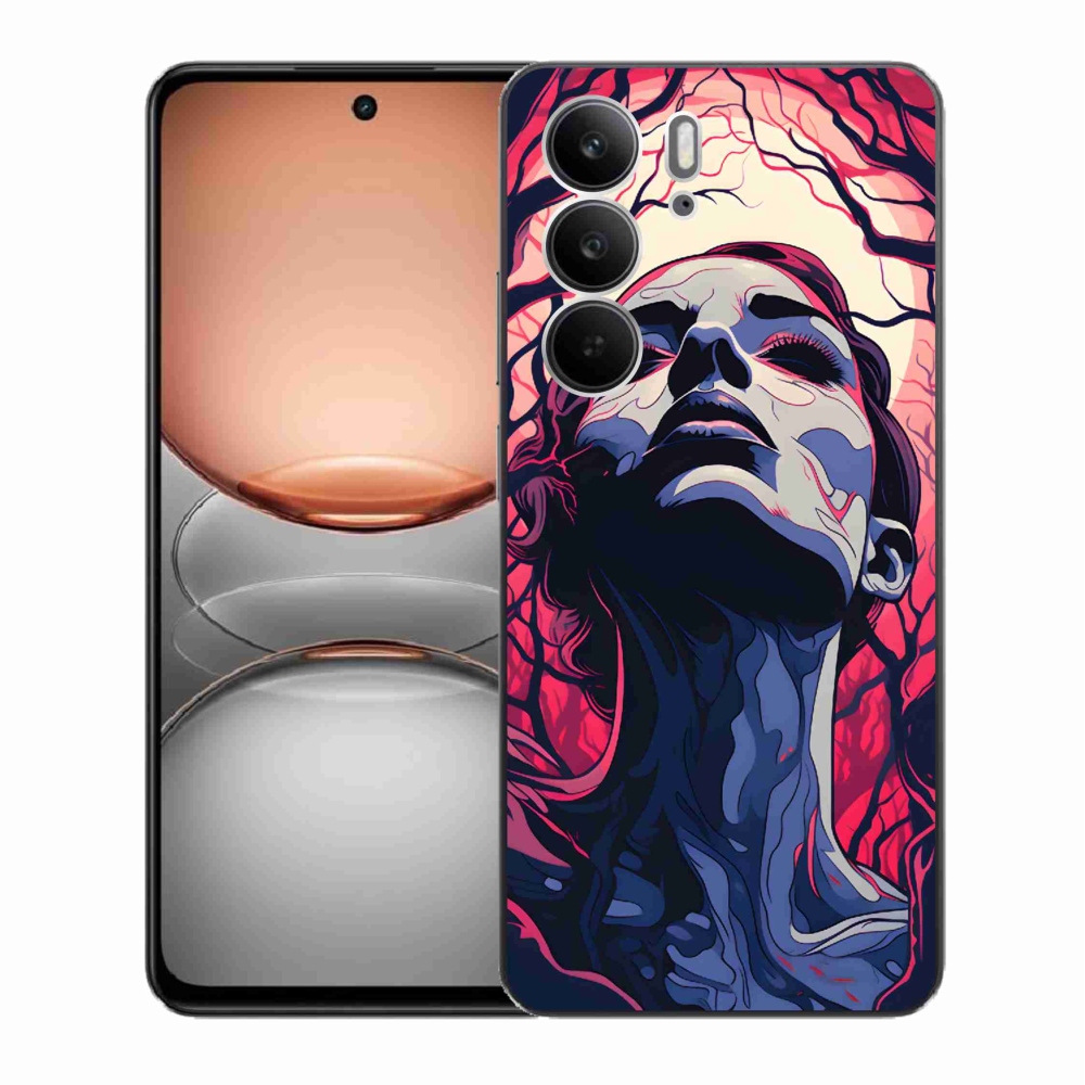 Gélový kryt mmCase na Realme C75 - abstraktná tvár