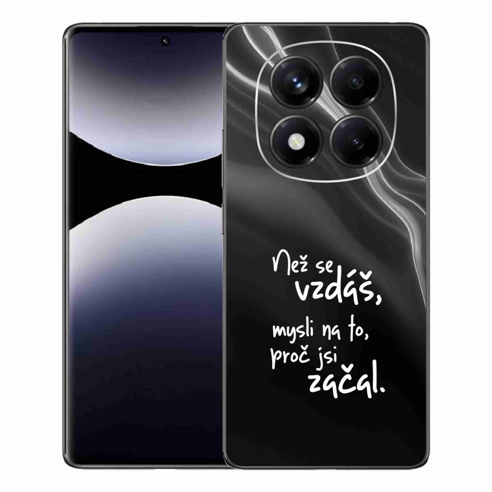 Gélový kryt mmCase na Xiaomi Redmi Note 14 Pro - citát 2 čierne pozadie