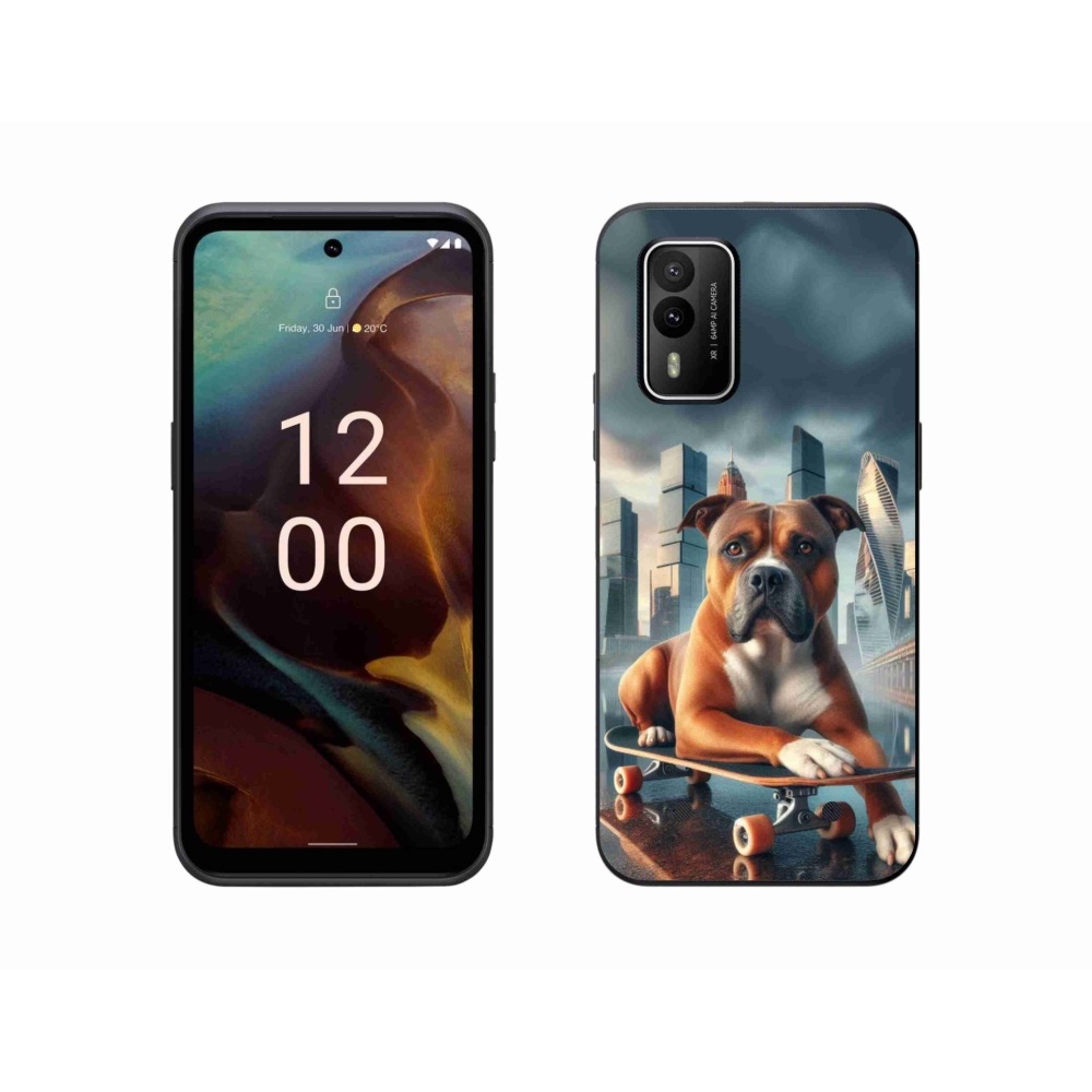 Gélový kryt mmCase na Nokia XR21 - pes na skateboarde