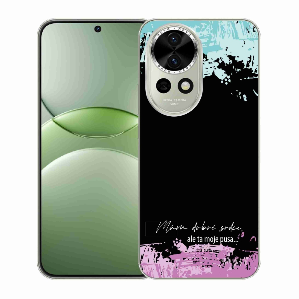 Gélový kryt mmCase na Huawei Nova 13 5G - vtipný text 3 čierne pozadie