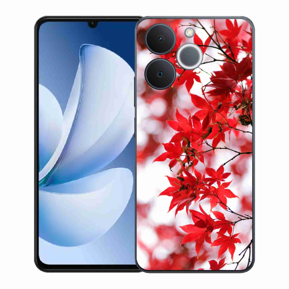 Gélový kryt mmCase na Realme Note 70T - červené listy