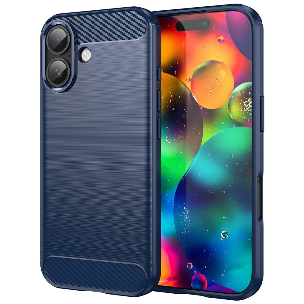 Carbon odolný gélový obal na iPhone 17 - modrý