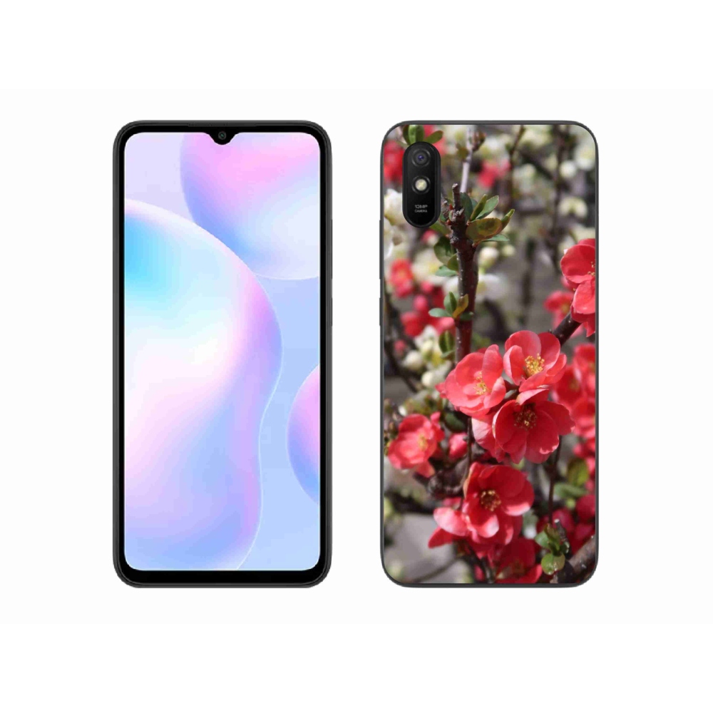 Gélový kryt mmCase na Xiaomi Redmi 9AT - červené kvety