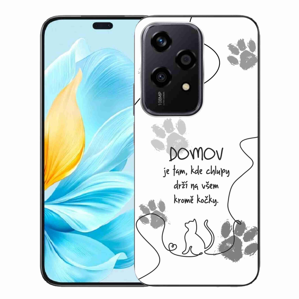 Gélový kryt mmCase na Honor 200 Lite 5G - mačacie motív biele pozadie