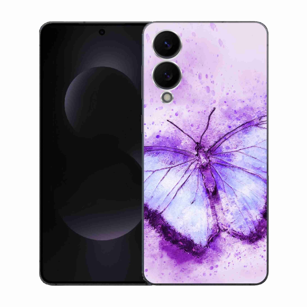 Gélový kryt mmCase na Samsung Galaxy S25 Edge - fialový motýľ