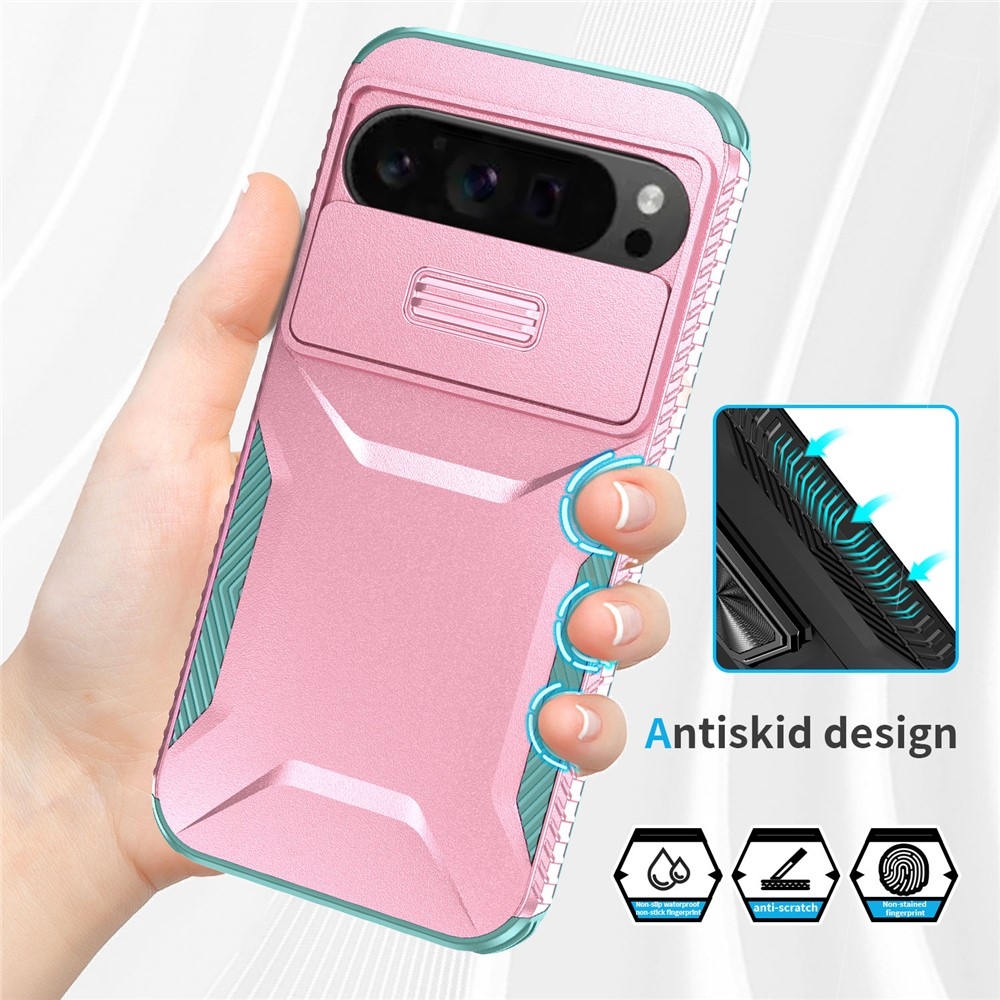 Lid odolný kryt na Google Pixel 10 Pro XL - ružový/modrozelený